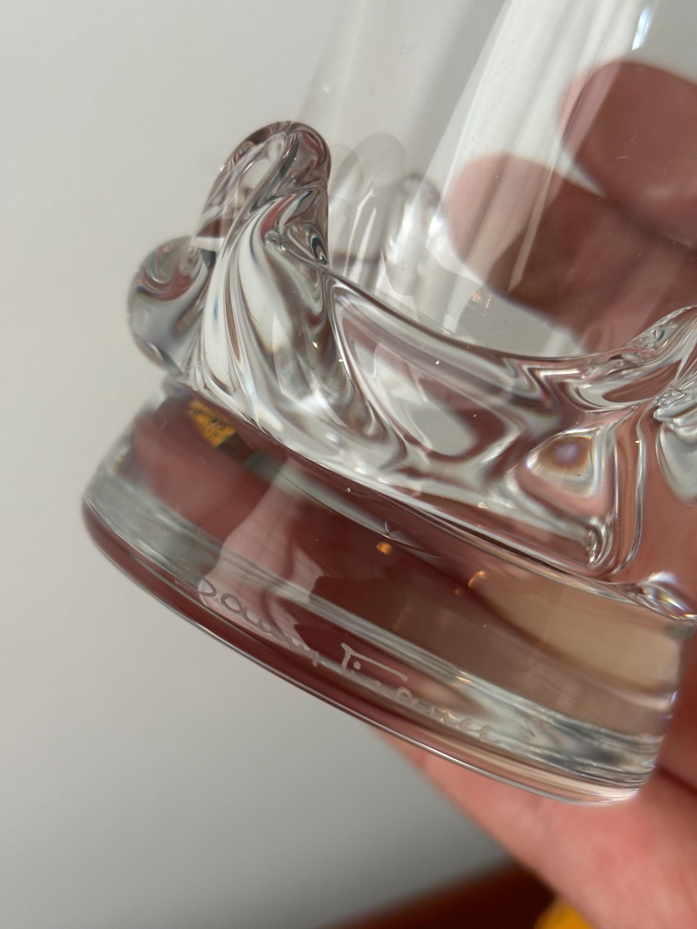 Vintage Daum France “sorcy” Clear Crystal Water Tumblers, Fine