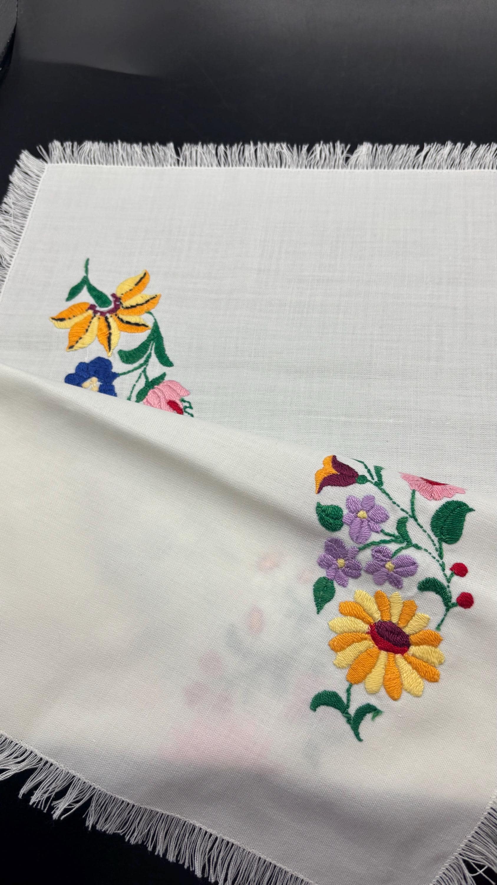 新品 ハンガリー カロチャ刺繍 テーブルクロス 伝統工芸品 テーブルランナー ハンガリー カロチャ刺繍 テーブルクロス 花束と小花1 | Kitten