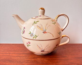 Porcelain Conservatory Skye McGhie Duo Teapot, Floral Butterfly and Insects Teapot