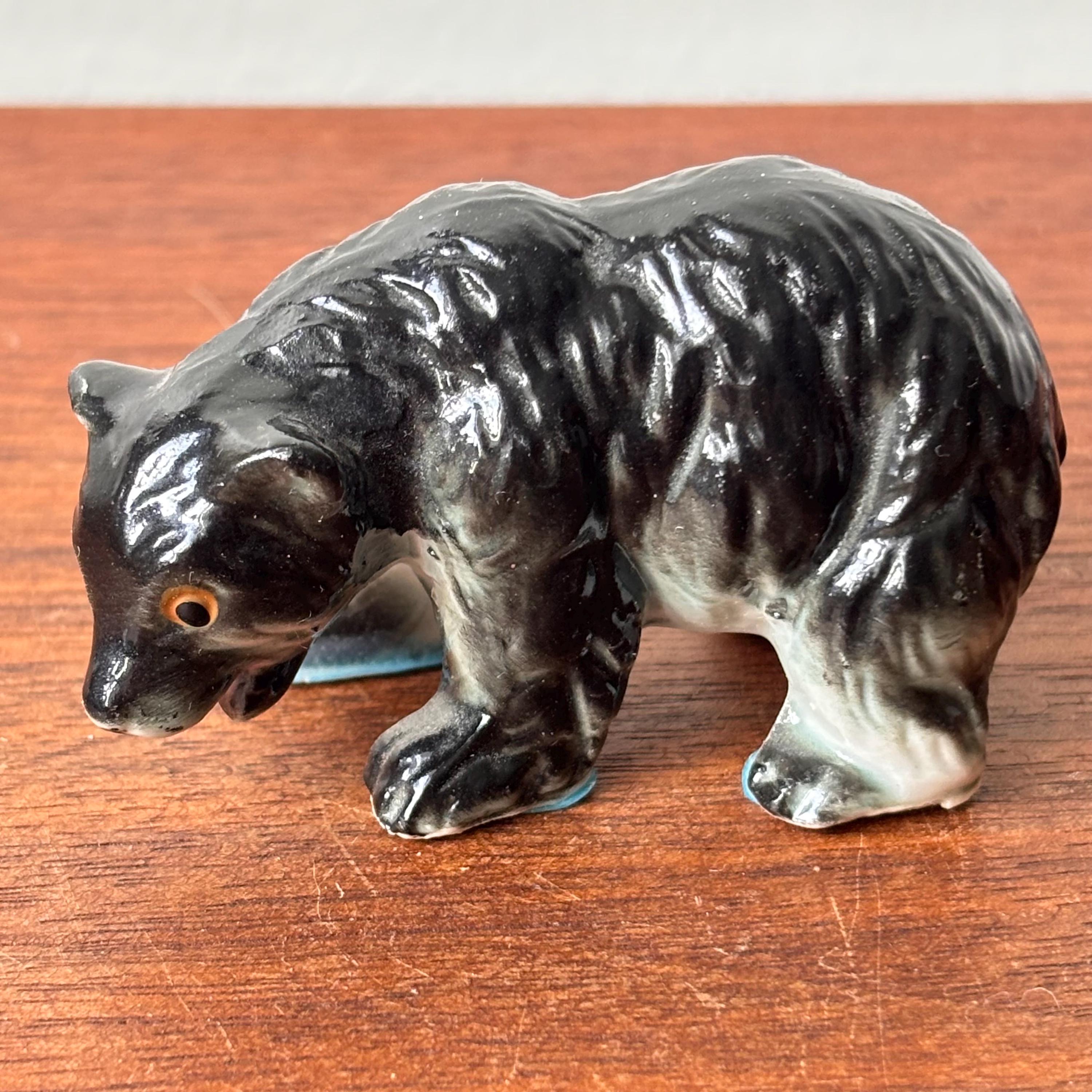 ヴィンテージ陶器 手描き黒クマの置物 日本製 - Etsy 日本