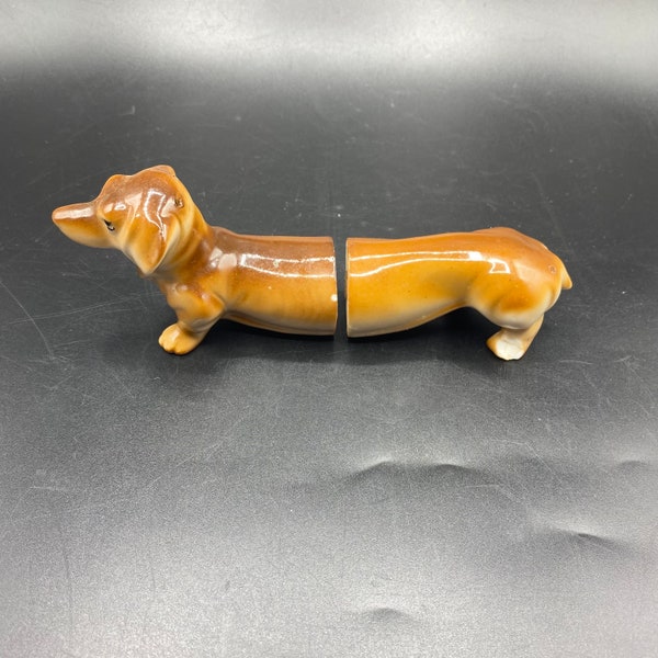 Vintage Dachshund Dog Weiner Salt and Pepper Shaker made in Japan