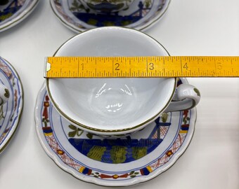 ヴィンテージ ファエンツァ陶器 コーヒーカップ＆ソーサーセット