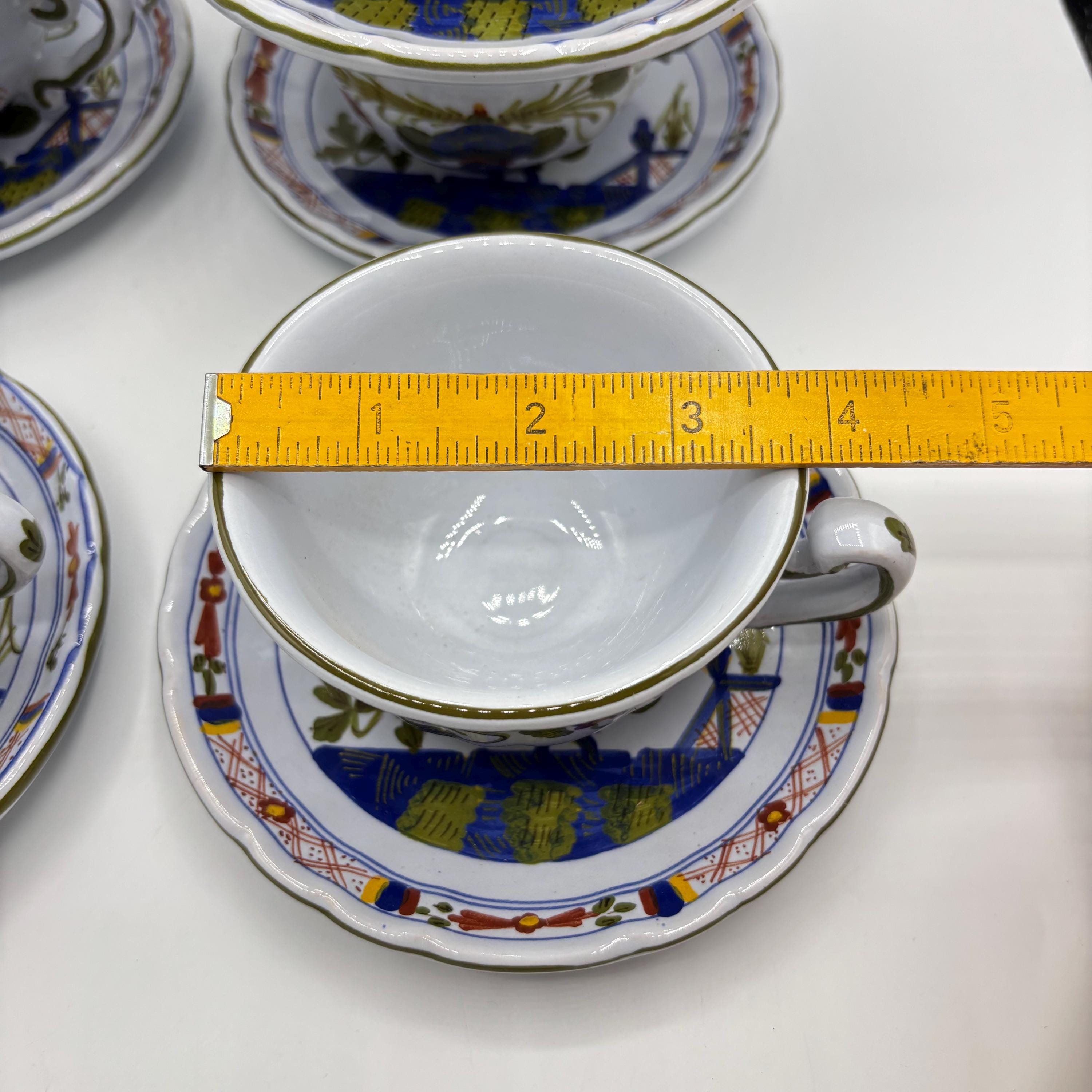 ヴィンテージ ファエンツァ陶器 コーヒーカップ＆ソーサーセット