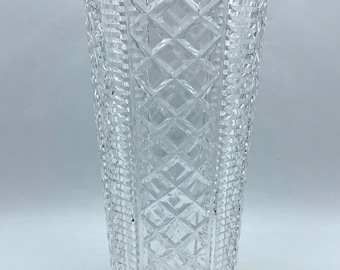 Waterford Crystal Clare Cut Ananas & Diamant Skyshell Vase 12 &quot;, Vintage Waterford Crystal X-Large Vase