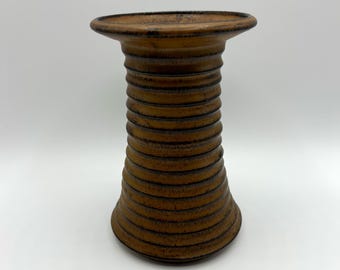 陶器花瓶 ブラウン MCMスタジオアート陶器ブラウンリブ花瓶7インチ - Etsy 日本