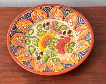 Vintage Handpainted Colourful Beatriz Cartaxo Portugal Talavera Floral Pottery Plate 7”