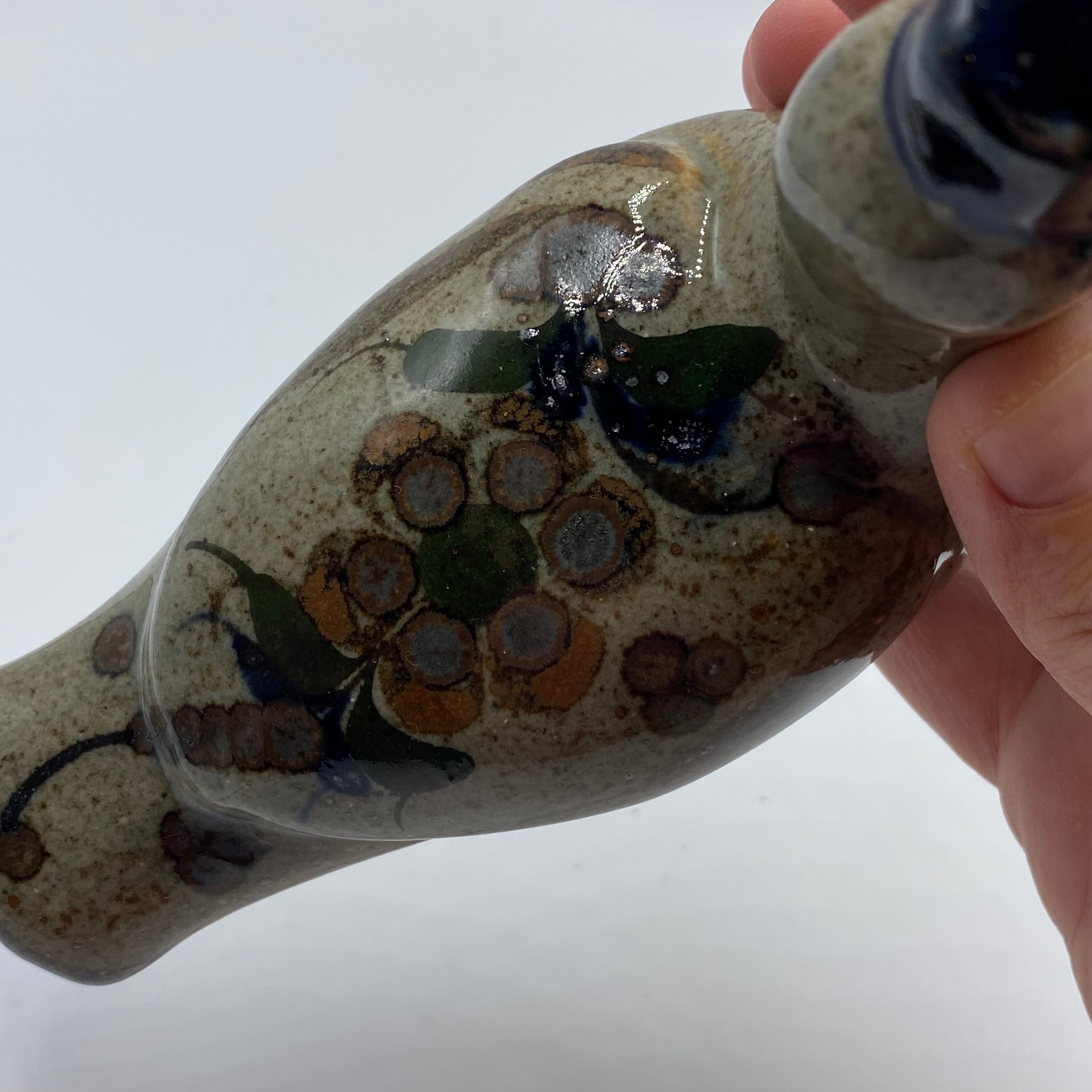 ヴィンテージ Tonala メキシコ アヒルの置物: 手描きの民芸品、署名