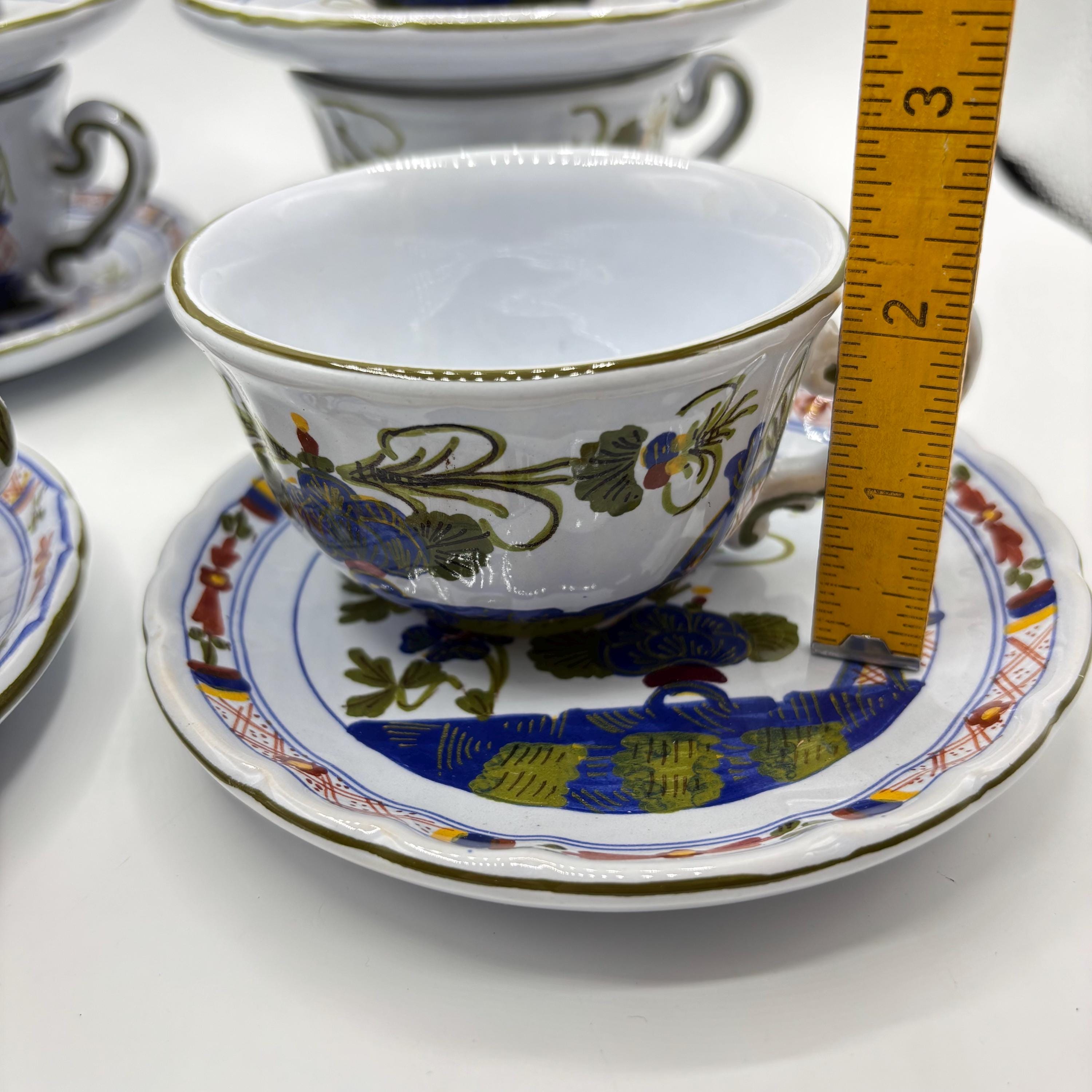 ヴィンテージ ファエンツァ陶器 コーヒーカップ&ソーサーセット ヴィンテージ ファエンツァ陶器 コーヒーカップ&ソーサーセット