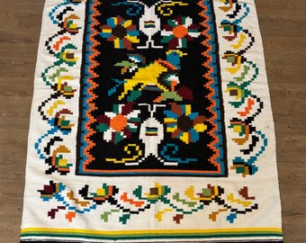 ヴィンテージ カロチャ ハンガリー花刺繍テーブルランナー (27インチ