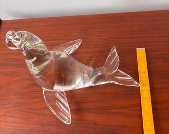Vintage Murano Italy Zanetti Licio Seal Sea Lion Clear Art Glass