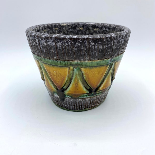 Vintage Nuovo RINASCIMENTO CERAMICHE Fat Lava Flower Pot Planter 1970s Italian Pottery