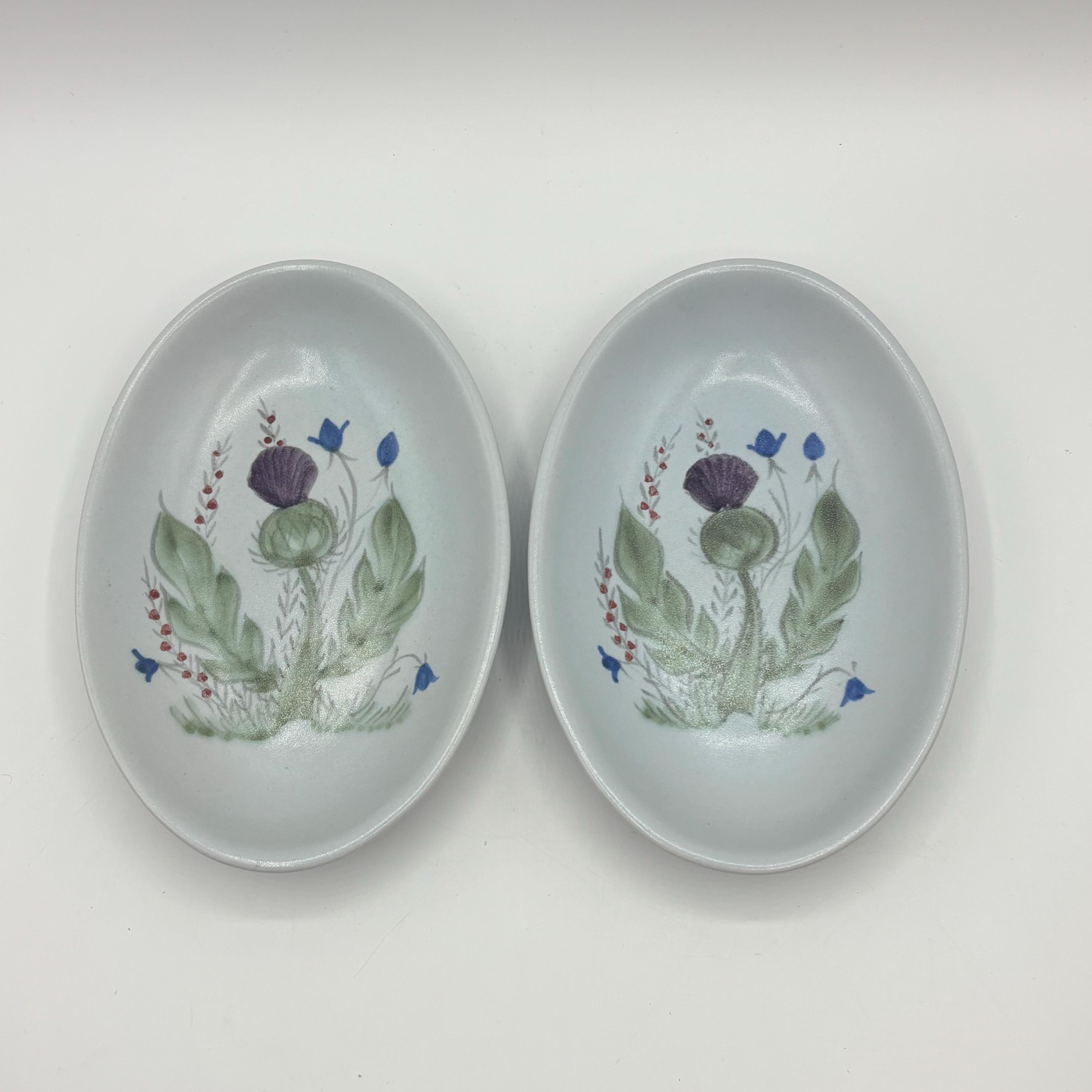 Vintage Buchan Portobello Thistle Small Oval Stoneware Dish