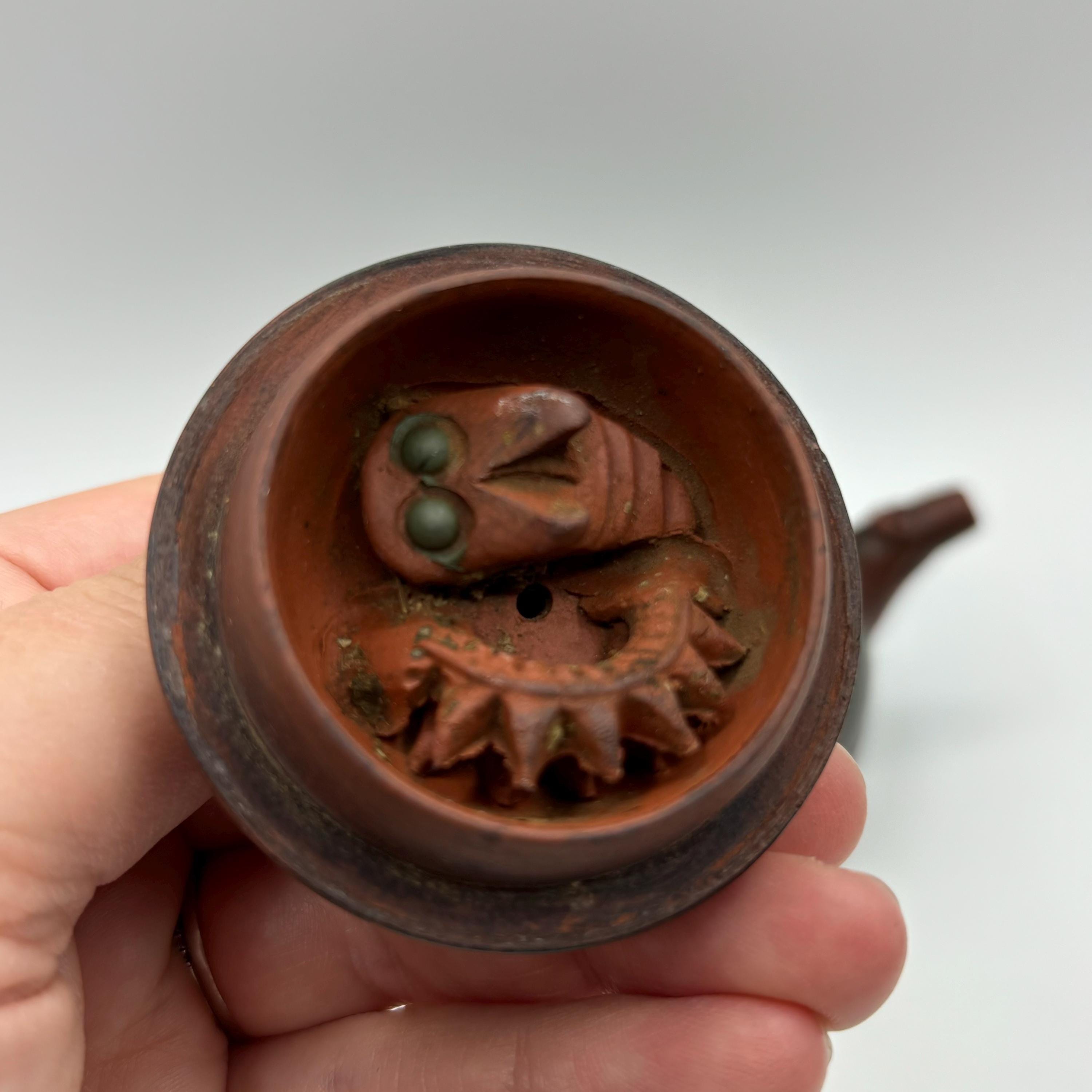 希少品　中国古美術品　茶器　宜興紫砂　陶器　急須　茶壺　お猪口付き　鳳凰　龍 ヴィンテージの希少な宜興紫砂急須紫沙陶器龍鳳凰茶器 - Etsy 日本
