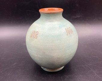 Vintage Theo & Susan Harlander Earthenware Pottery Bud Vase, Brooklin Pottery Studio, Canadian Studio Pottery Vase 4.5”