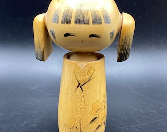 Vintage Japanese Kokeshi Doll, Rare Vintage Sosaku Kokeshi 6.5” Signed