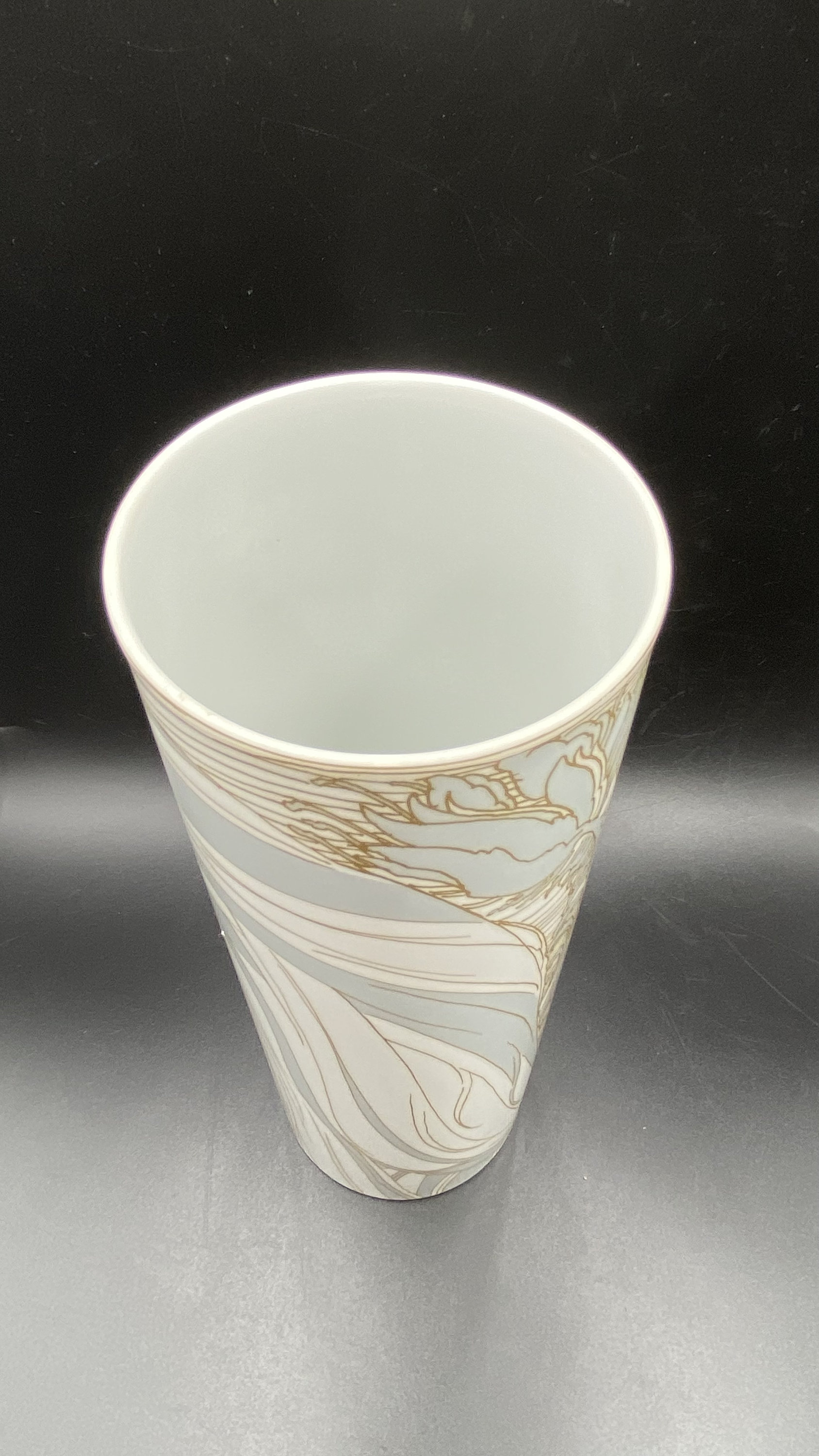 Vintage Rosenthal Ernst Fuchs Art Deco Cylinder Vase: Silver
