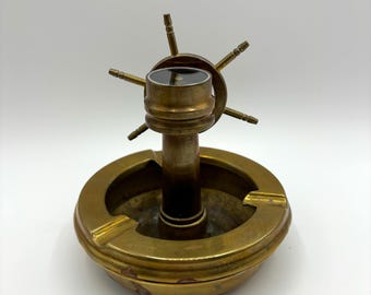 ヴィンテージ ノーティカル 真鍮 船の舵輪 灰皿：船長の小物入れ