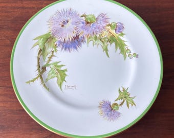 Platos de ensalada de porcelana fina Royal Doulton 'Glamis Thistle' vintage de 20 cm (8 pulgadas), juego de 4