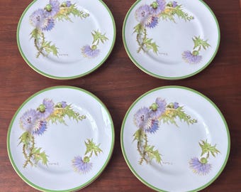 Platos de pan y mantequilla de porcelana fina Royal Doulton 'Glamis Thistle' vintage de 15 cm (6 pulgadas), juego de 4