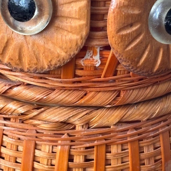 フクロウ籐小物入れ 小物入れかわいいフクロウ型 籐製バスケット 2個セット - メルカリ