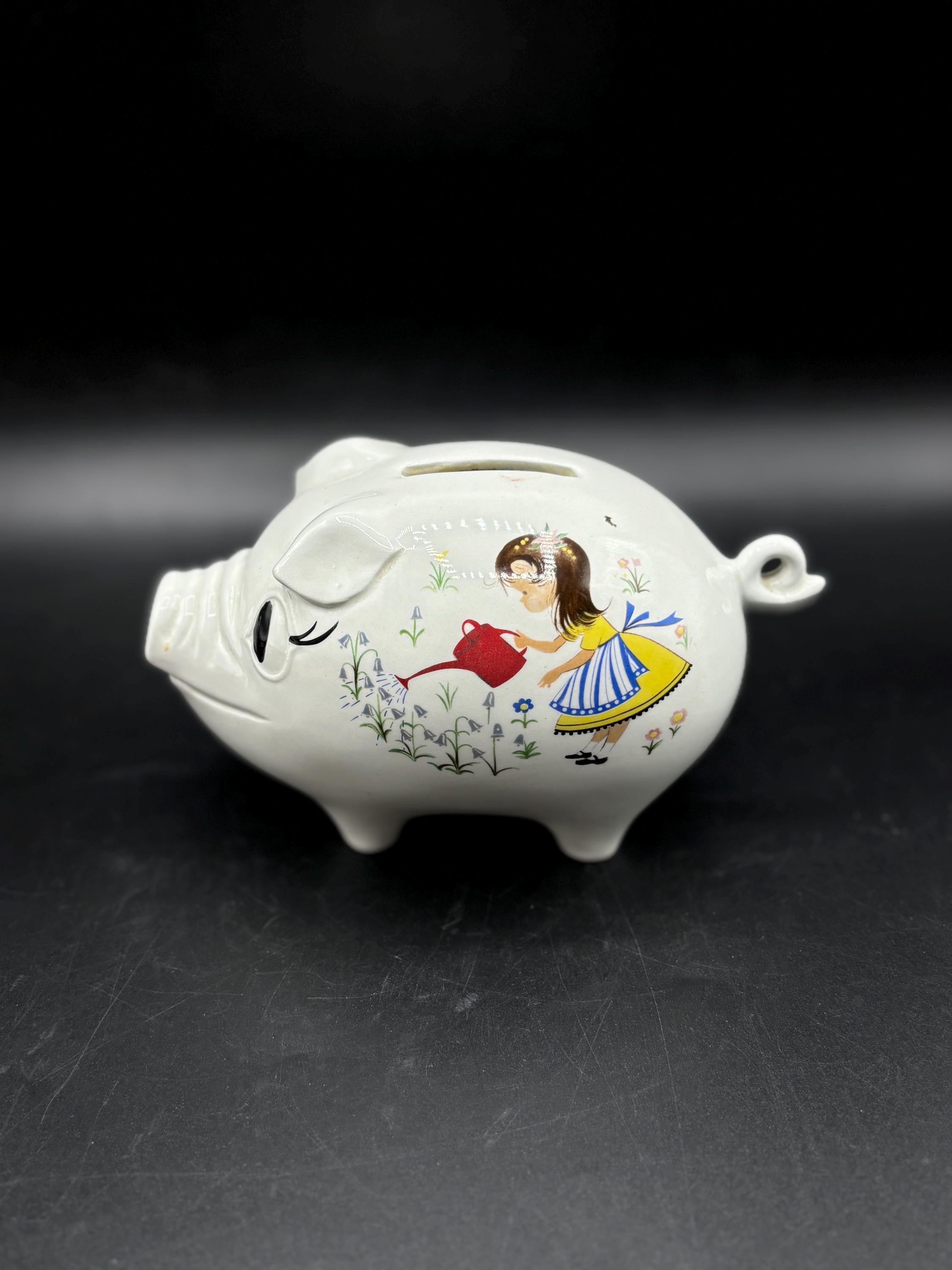 Old Foley Nursery Rhyme Piggy Bank James Kent England Porcelain 1960's Old Foley Nursery Rhyme Piggy Bank James Kent England Porcelain 1960's