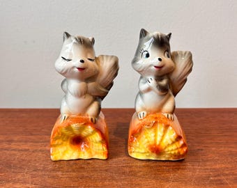 Vintage Miniature Skunk Family Figurines Bone China Made in Japan