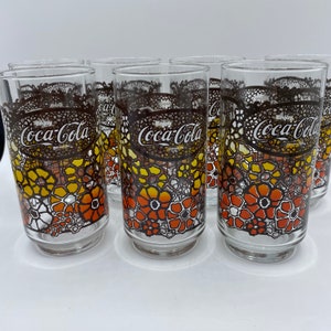 Coca Cola Glass Collectors Set with Vintage Glasses, Coasters, and