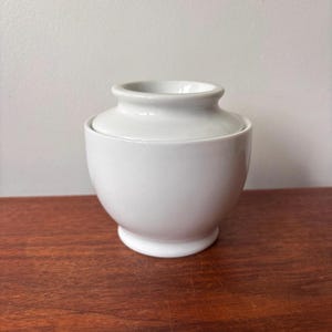 Vintage White Stoneware Butter Crock, Butter Keeper, White Stoneware Butter Crock