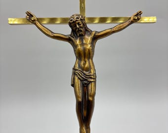 ヴィンテージ 真鍮 金属製 十字架 十字架 イエス・キリスト INRI 宗教