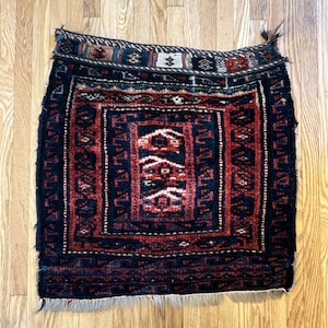 Antique Persian Wool Luri Tribal Bag Face