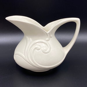 Vintage Art Deco Style Creamer, Beswick Ware Pottery Pitcher with Raised Design