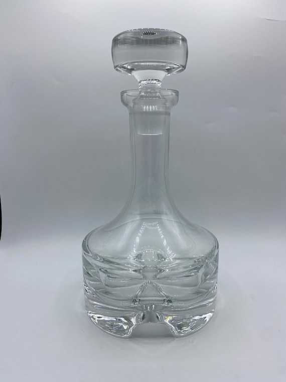 Vintage Krosno Poland Lead Crystal Liquor Decanter: MCM Tripod