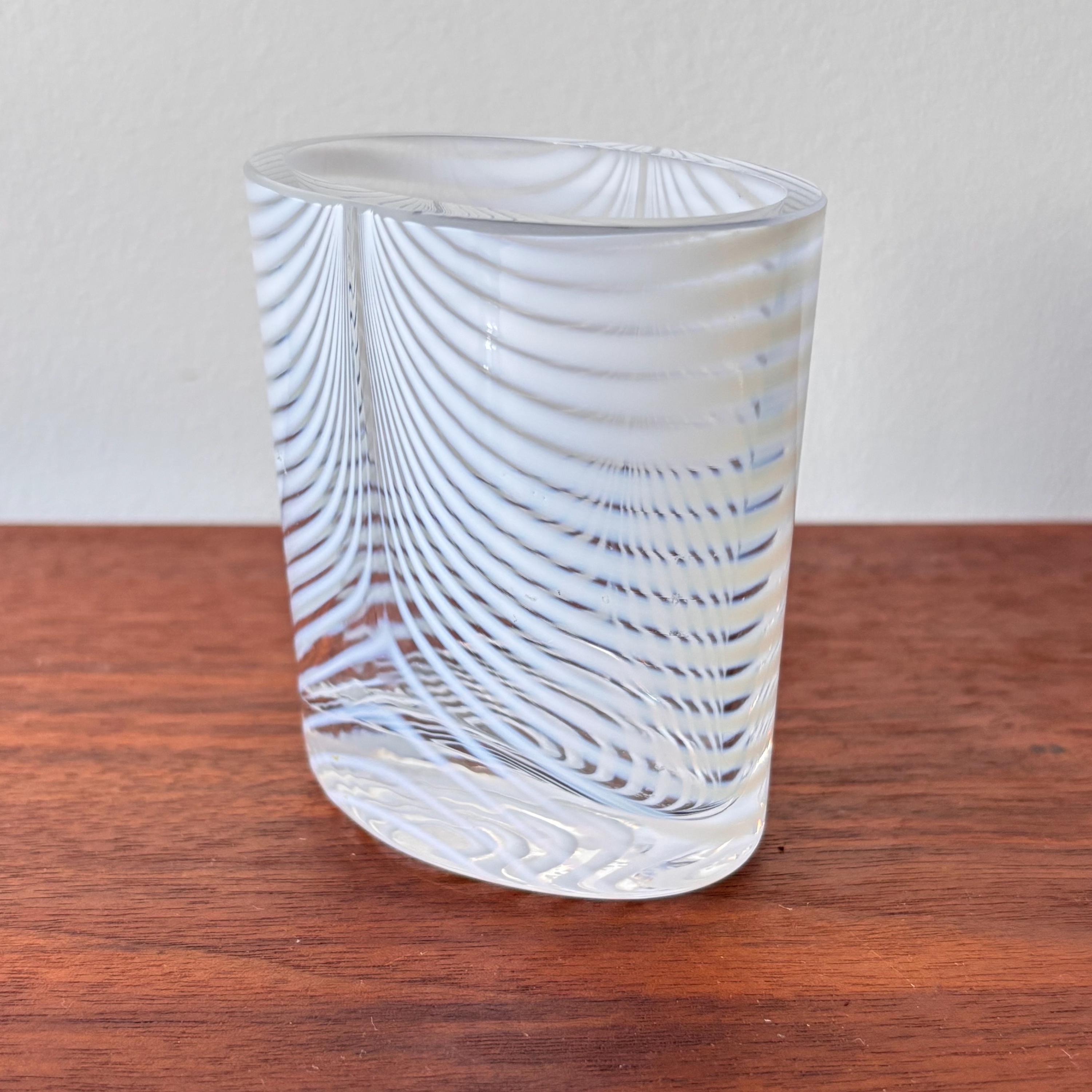 Vintage Kosta Boda Art Glass Vase: Bertil Vallien Zebra Series