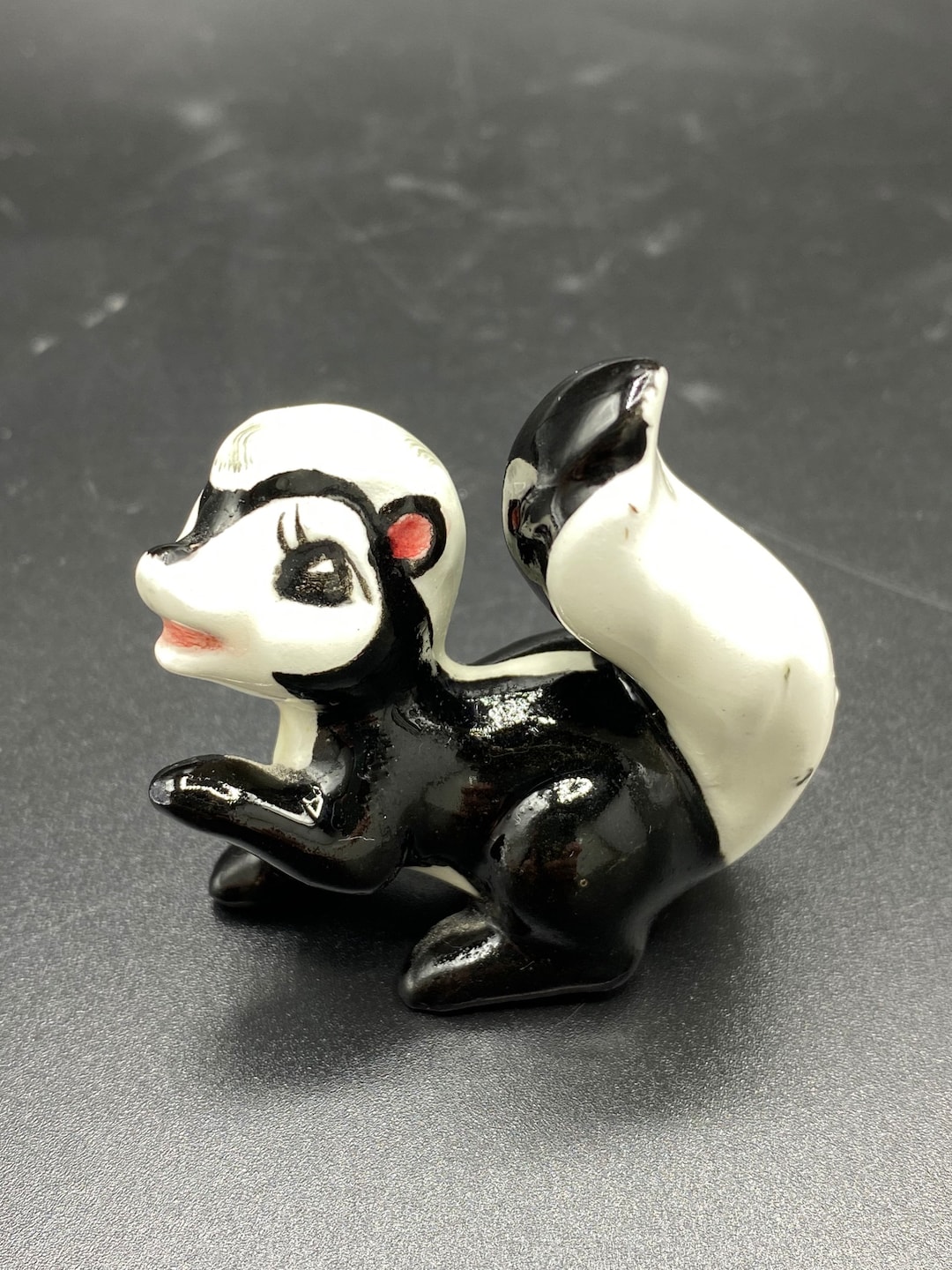 Vintage Mini Ceramic Skunk Figurine Etsy