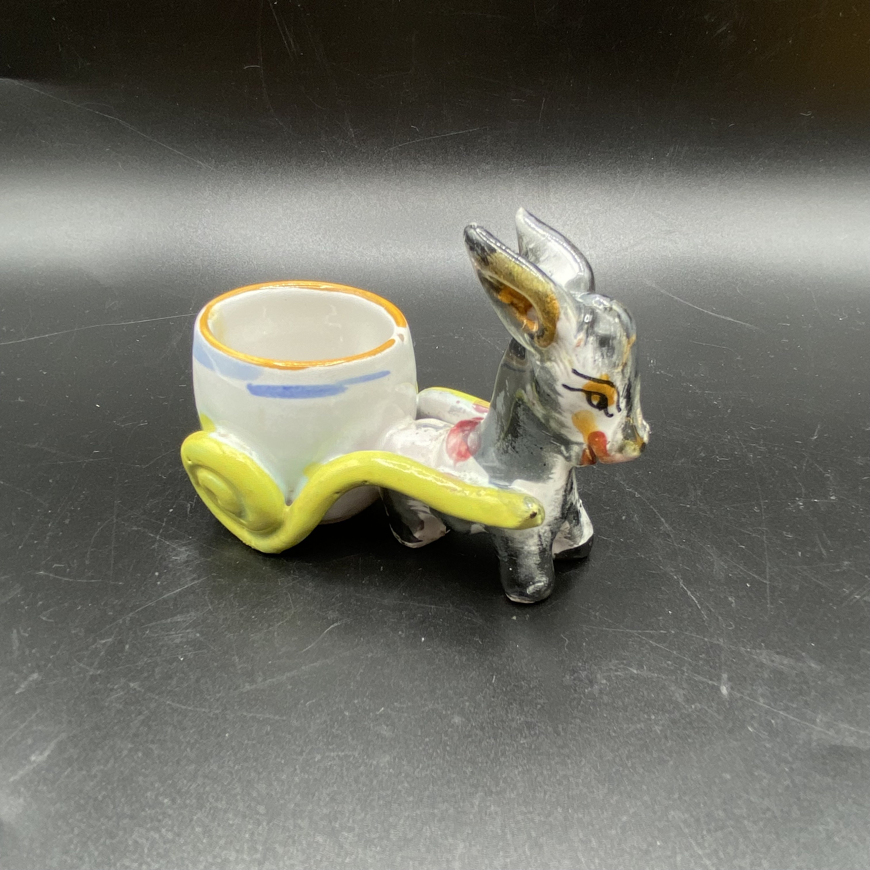 Vintage Deer Pulling Cart Egg Cup Vintage Deer Pulling Cart Egg Cup