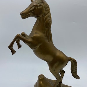 Vintage Large Brass Unicorn Horse Sculpture Figurine, Brass Home Decor, Unicorn Sculpture 15”