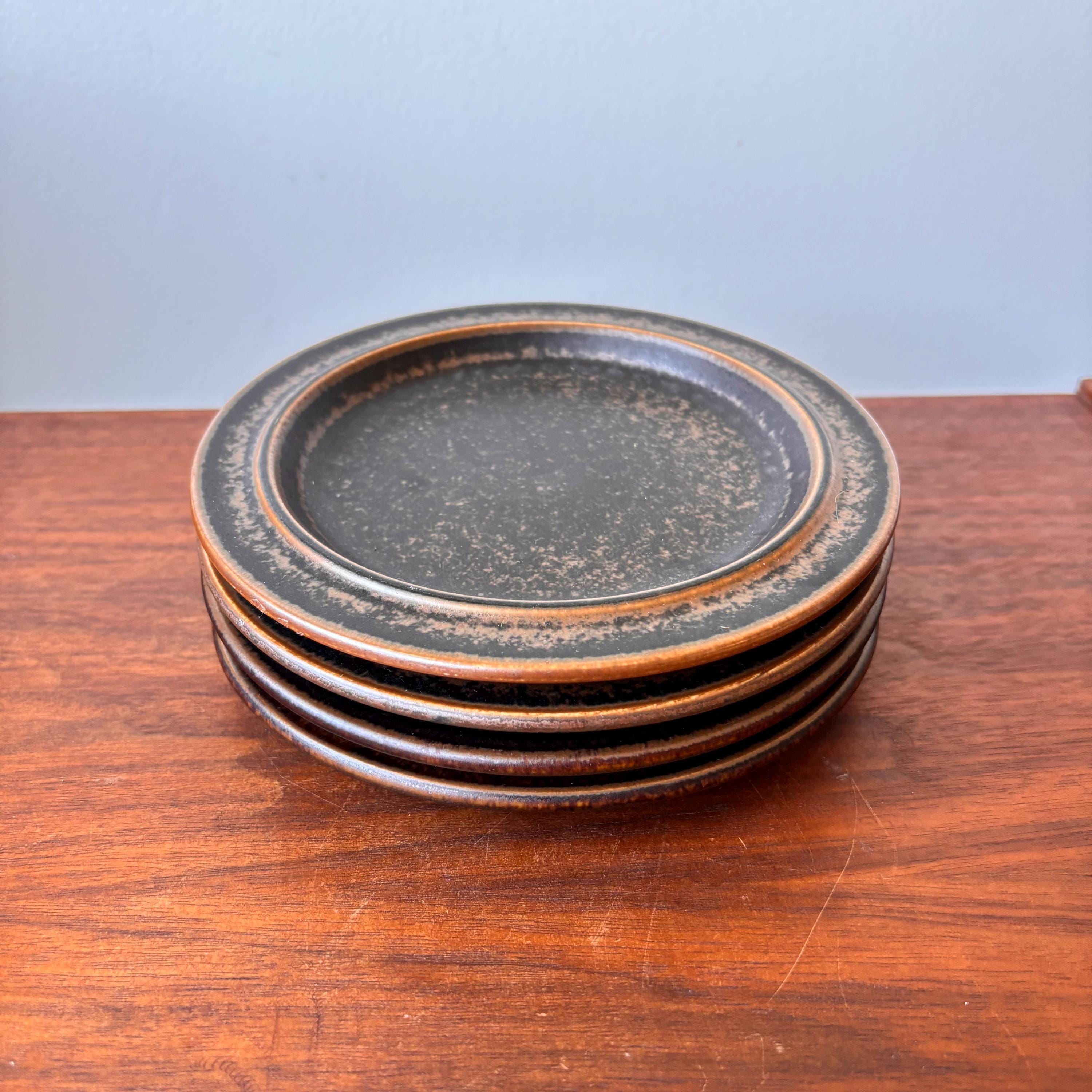 Vintage Arabia Finland Ruska Bread Plates - MCM Ulla Procopé Set