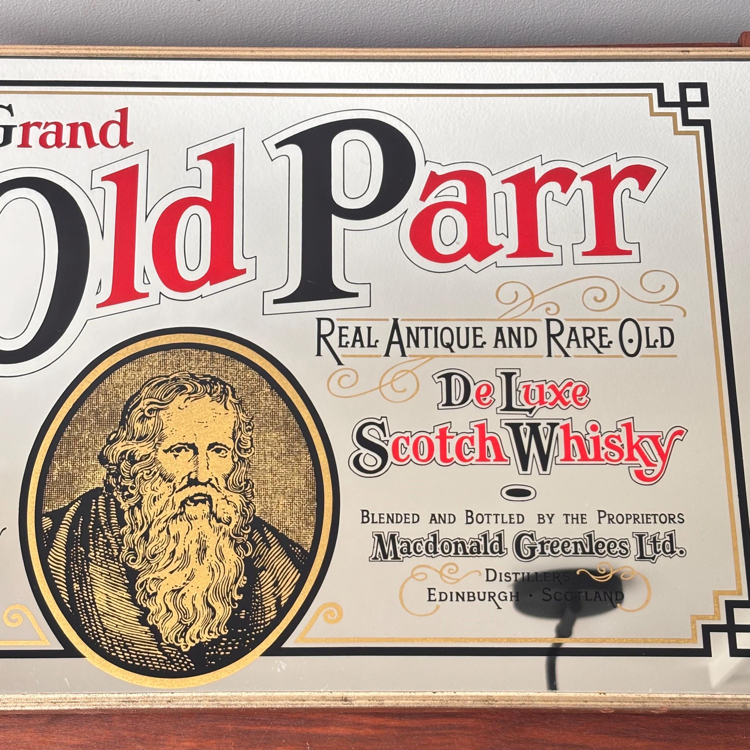♡J21011 ヴィンテージ パブミラー Old Parr 壁掛け インテリア Vintage Grand Old Parr Scotch Whisky Mirror: Scottish Pub Bar
