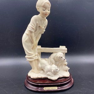 置物 g. Armani Giuseppe Armani DOG CHILDREN Jb Giuseppe Armani Napping Boy & Dog Figurine