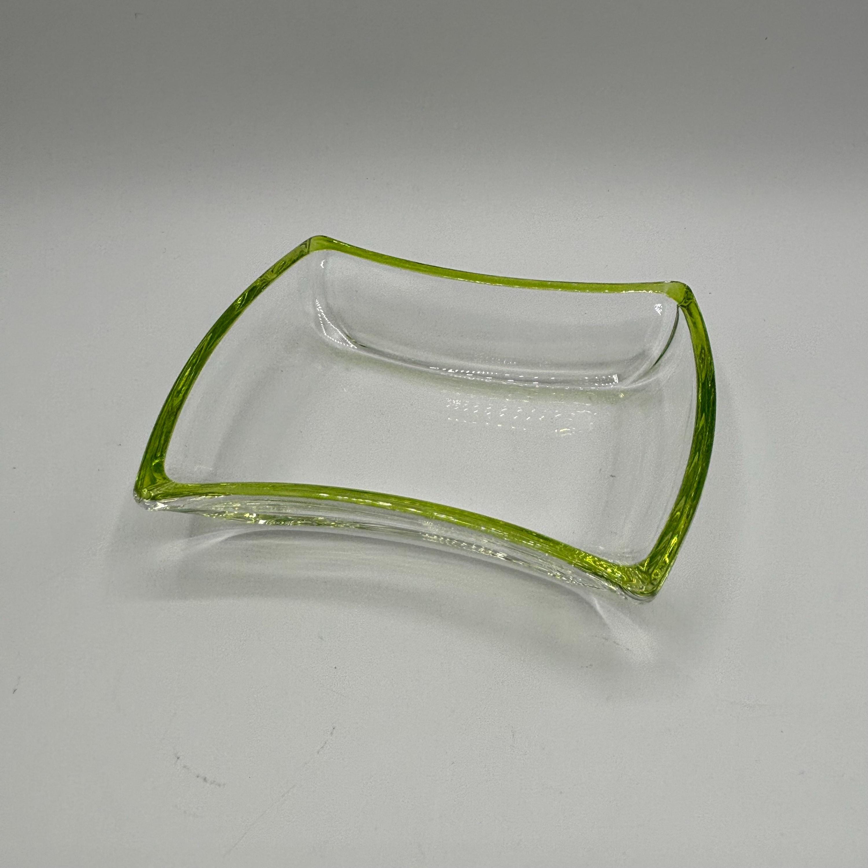 Vintage Walther Glas German Contemporary Shallow Clear With Lime