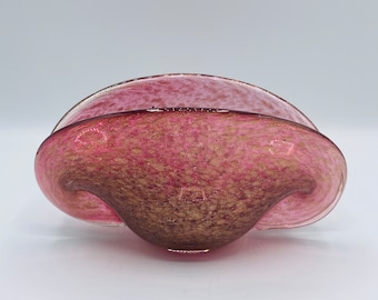 Murano Archimede Seguso Muschelschale Pink Cranberry Vase Bowl Kunst Glas