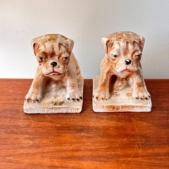 Antique 1930's “nobody Loves Me” Chalkware Carvinal Prize Dog