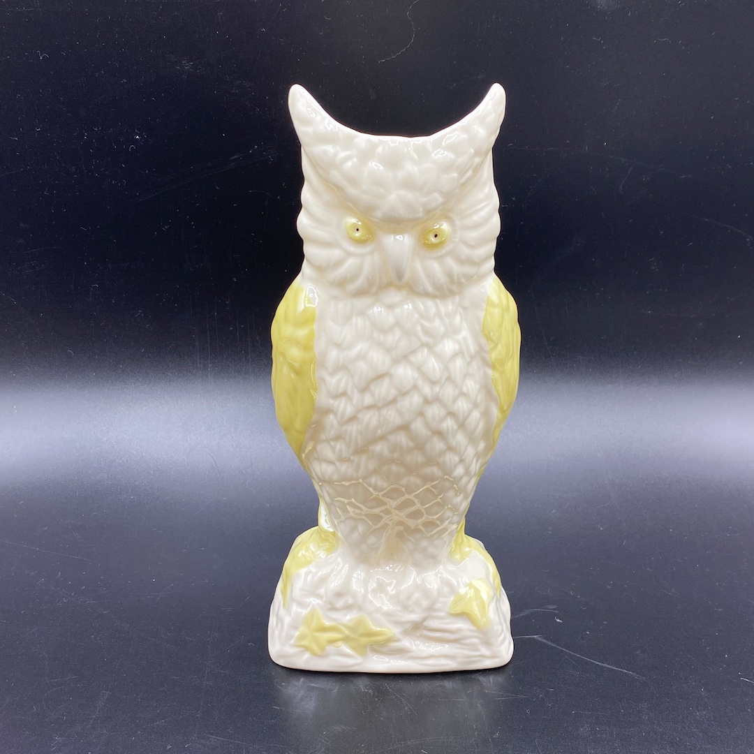 Belleek Irish Porcelain Figural Owl Vase Etsy