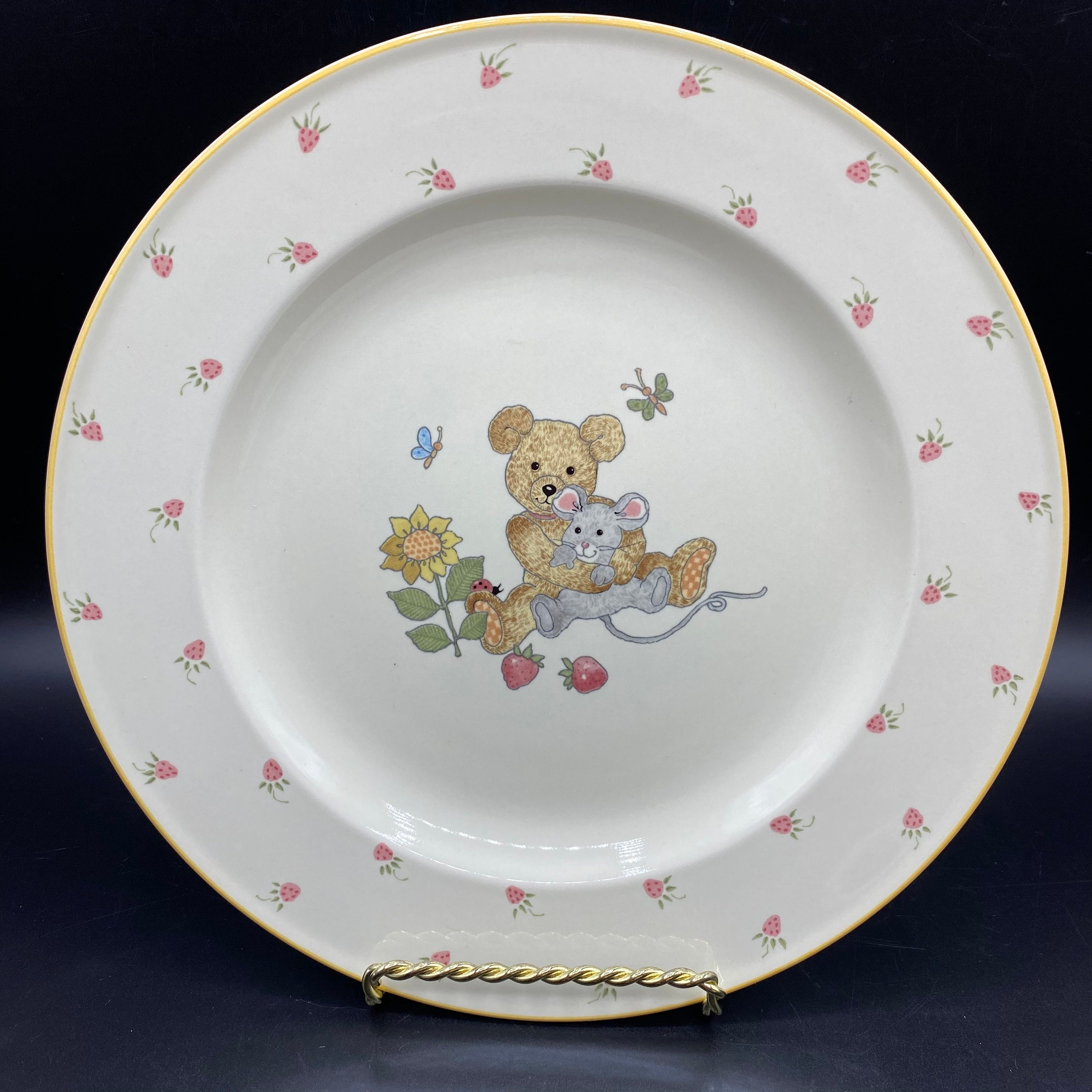 Mikasa Teddy CC018 Children's 3 Pc Dinnerware Set Bear Mouse