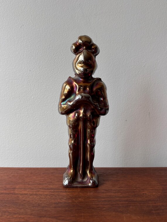 Vintage Bronzed Iron Enamel Armoured Knight Fireside Companion
