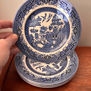 8 blue willow plates - Etsy 日本