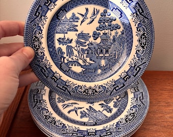 Richard Ginori 1735 Porcelain Side Plates: Blue Floral Border, Set