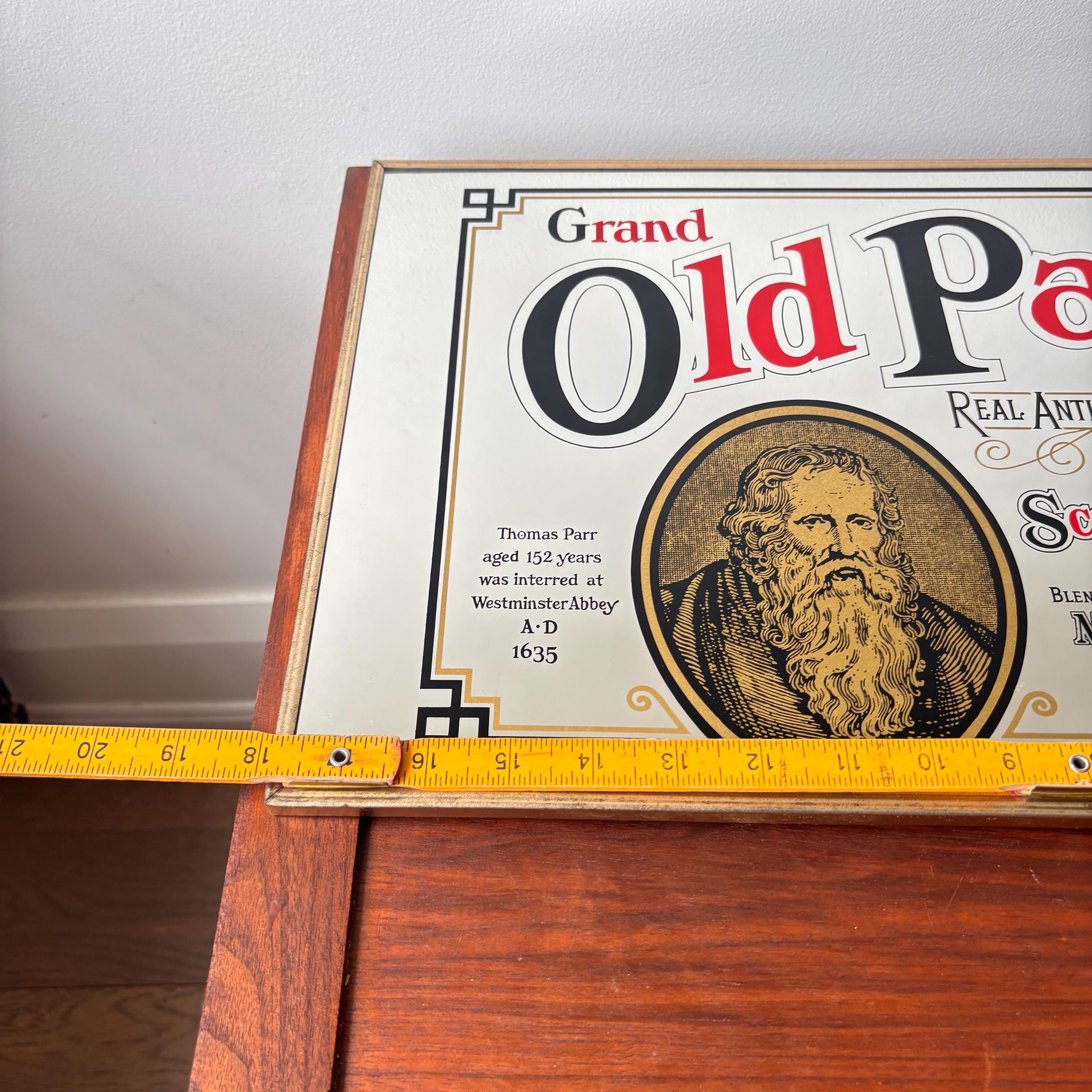 Vintage Grand Old Parr Scotch Whisky Mirror: Scottish Pub Bar Vintage Grand Old Parr Scotch Whisky Mirror: Scottish Pub Bar