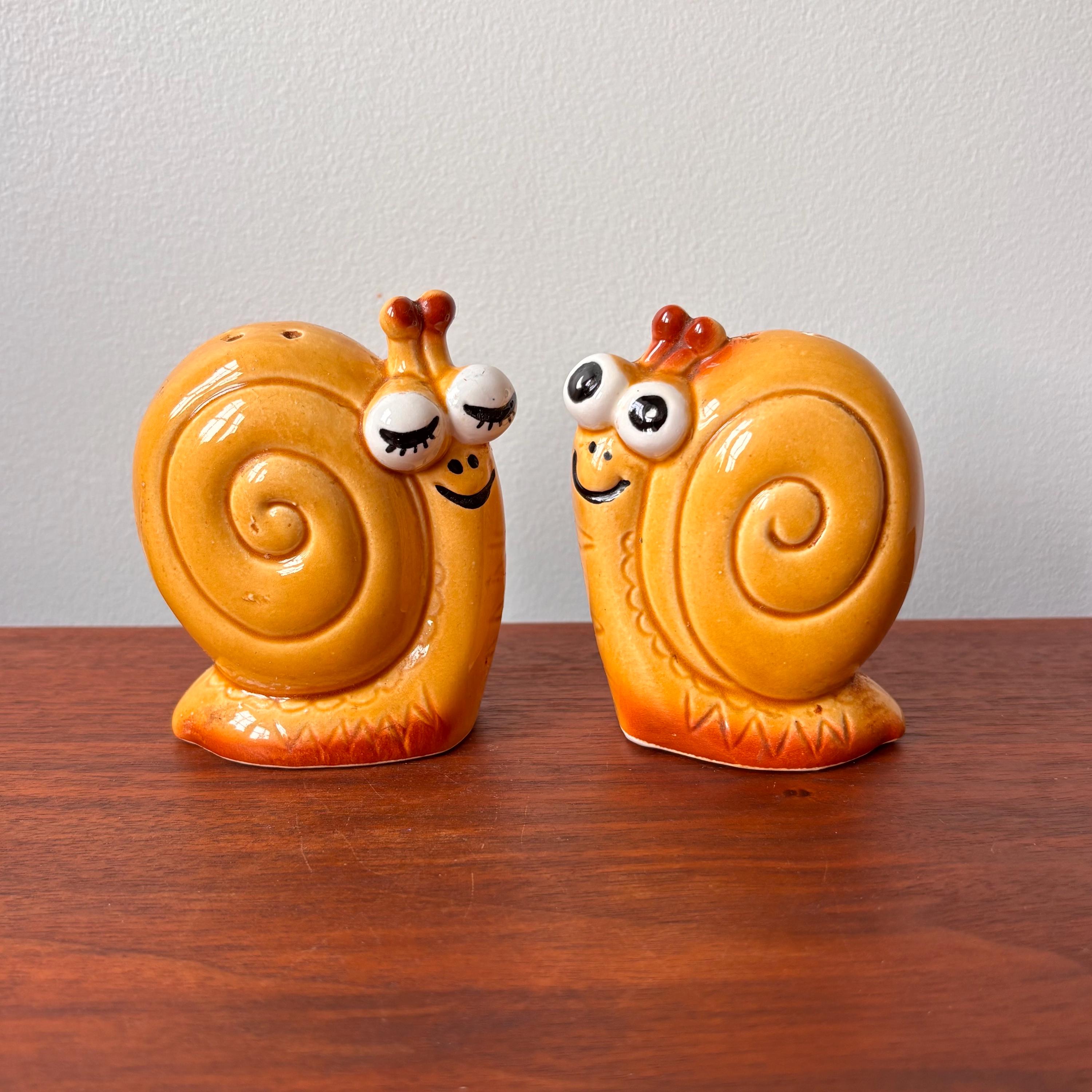 Vintage Big Eye Snail Salt and Pepper Shakers: Kitschy Japan