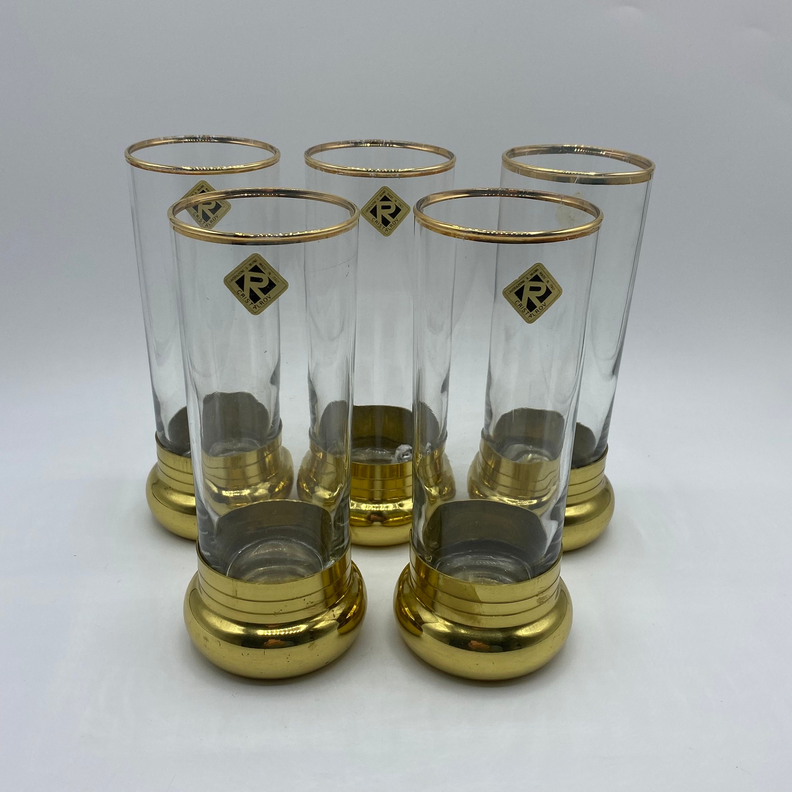 Kampari Triangular Highball Glasses with Gold Rim, Set of 4 - Bed Bath &  Beyond - 32123480